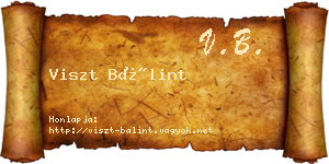Viszt Bálint névjegykártya